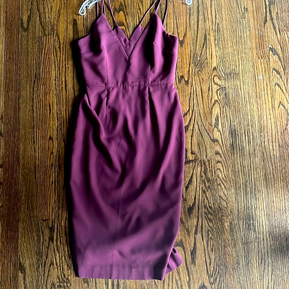 Keepsake Skinny Love Burgundy Midi Dress Size Small